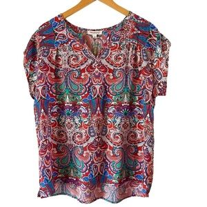 Hester & Orchard Shirt Size Large Paisley Print Blouse